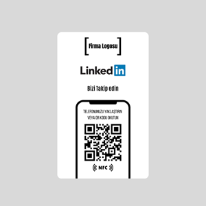 NFC ve QR Kodlu LinkedIn Takip Kartı