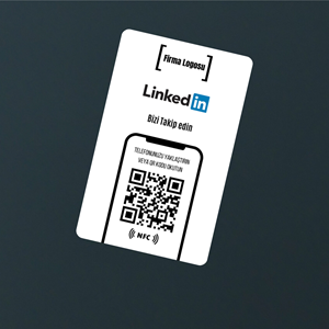 NFC ve QR Kodlu LinkedIn Takip Kartı