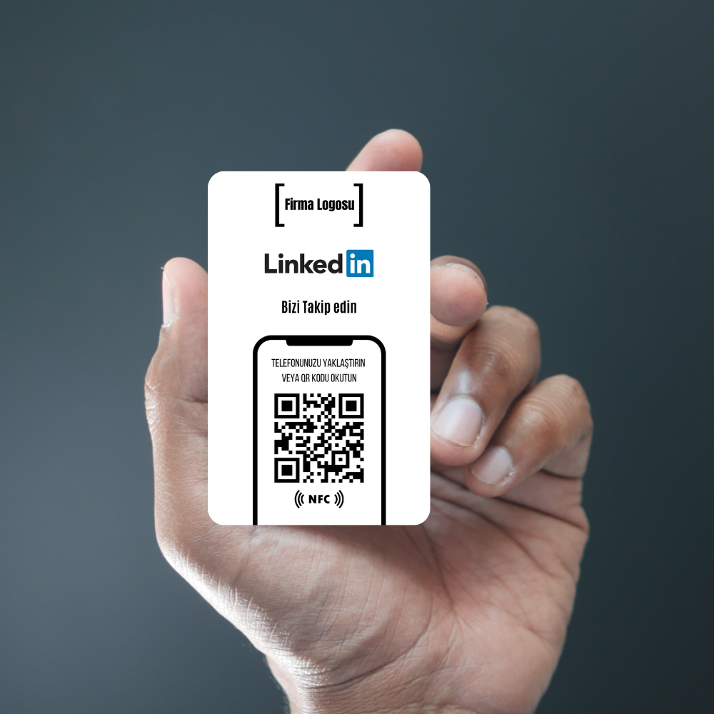 NFC ve QR Kodlu LinkedIn Takip Kartı