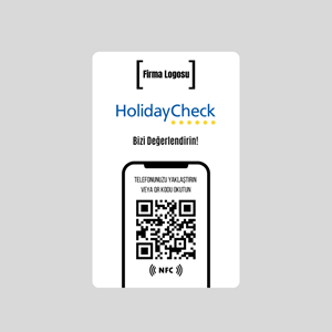NFC ve QR Kodlu Holidaycheck Yorum ve Puanlama Kartı