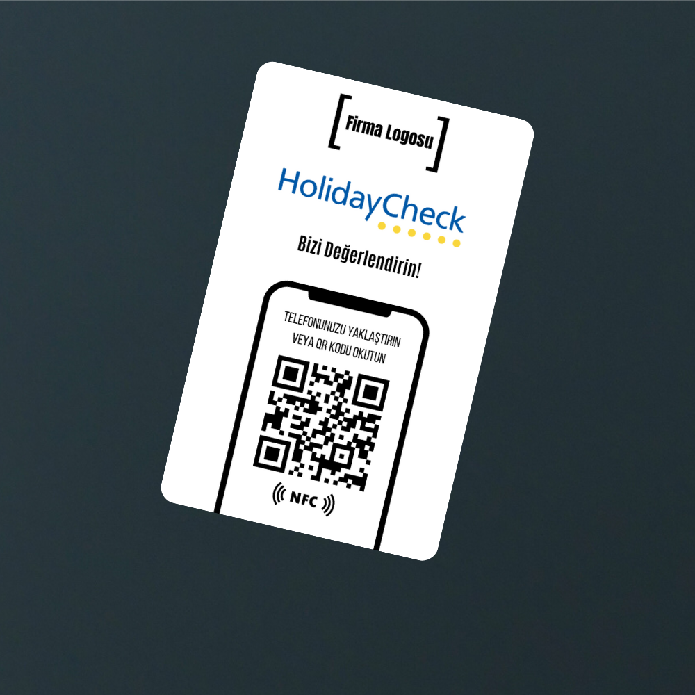 NFC ve QR Kodlu Holidaycheck Yorum ve Puanlama Kartı