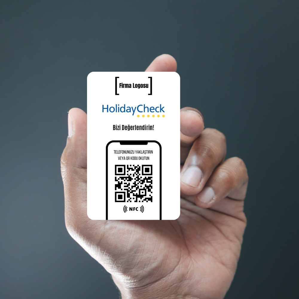 NFC ve QR Kodlu Holidaycheck Yorum ve Puanlama Kartı