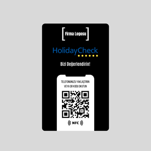 NFC ve QR Kodlu Holidaycheck Yorum ve Puanlama Kartı ( black )