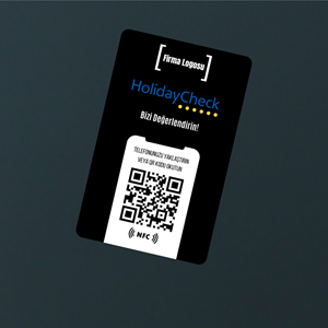 NFC ve QR Kodlu Holidaycheck Yorum ve Puanlama Kartı ( black )