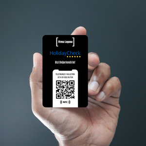 NFC ve QR Kodlu Holidaycheck Yorum ve Puanlama Kartı ( black )