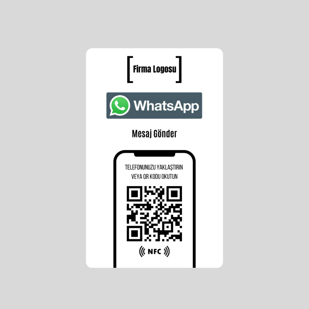 NFC ve QR Kodlu WhatApp Mesaj Kartı