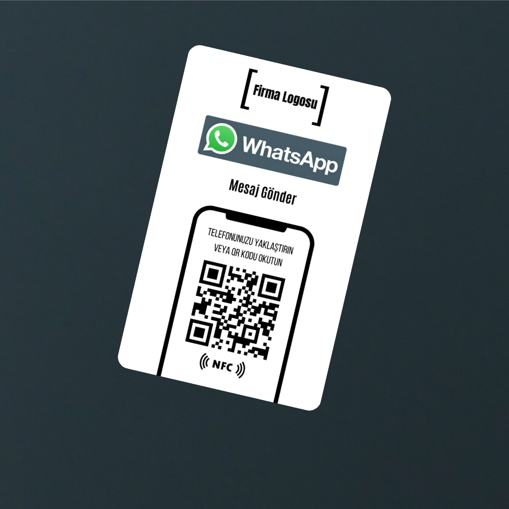 NFC ve QR Kodlu WhatApp Mesaj Kartı