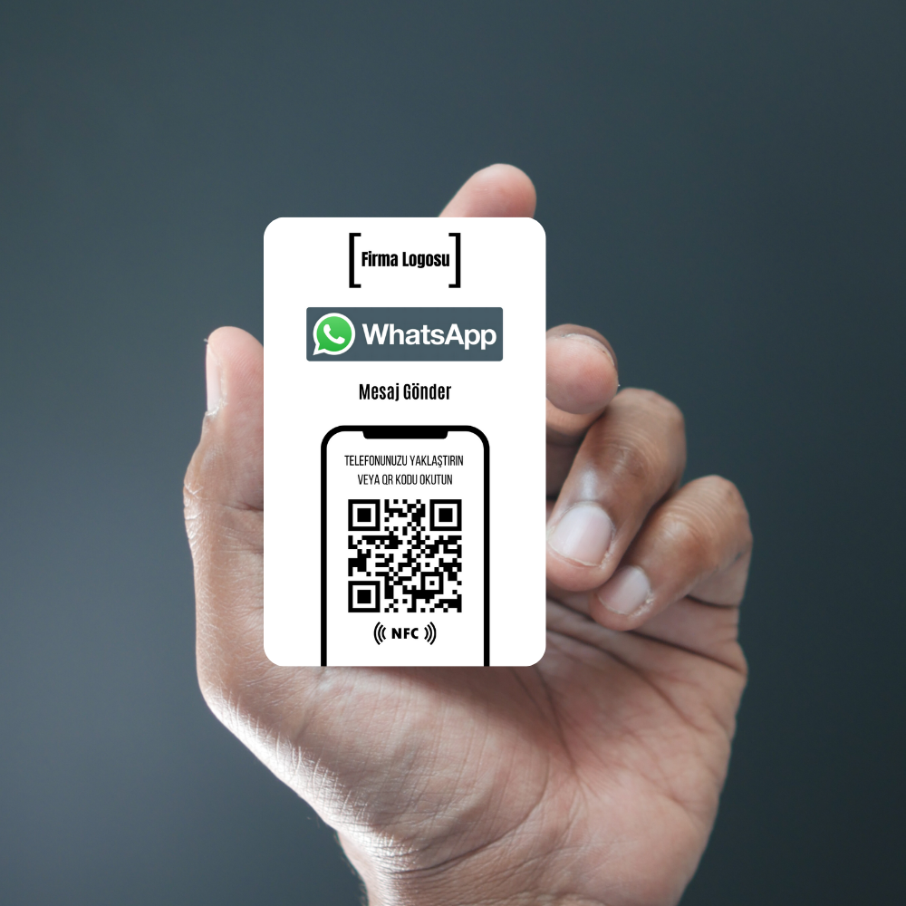 NFC ve QR Kodlu WhatApp Mesaj Kartı