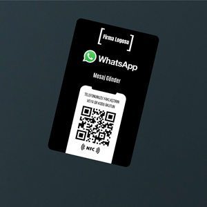 NFC ve QR Kodlu WhatApp Mesaj Kartı ( black )