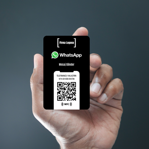 NFC ve QR Kodlu WhatApp Mesaj Kartı ( black )