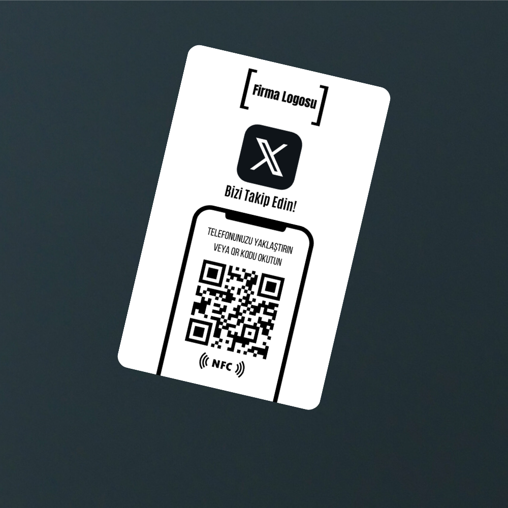NFC ve QR Kodlu Twitter Takip Kartı