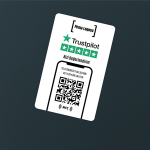 NFC ve QR Kodlu Trustpilot Yorum ve Puanlama Kartı