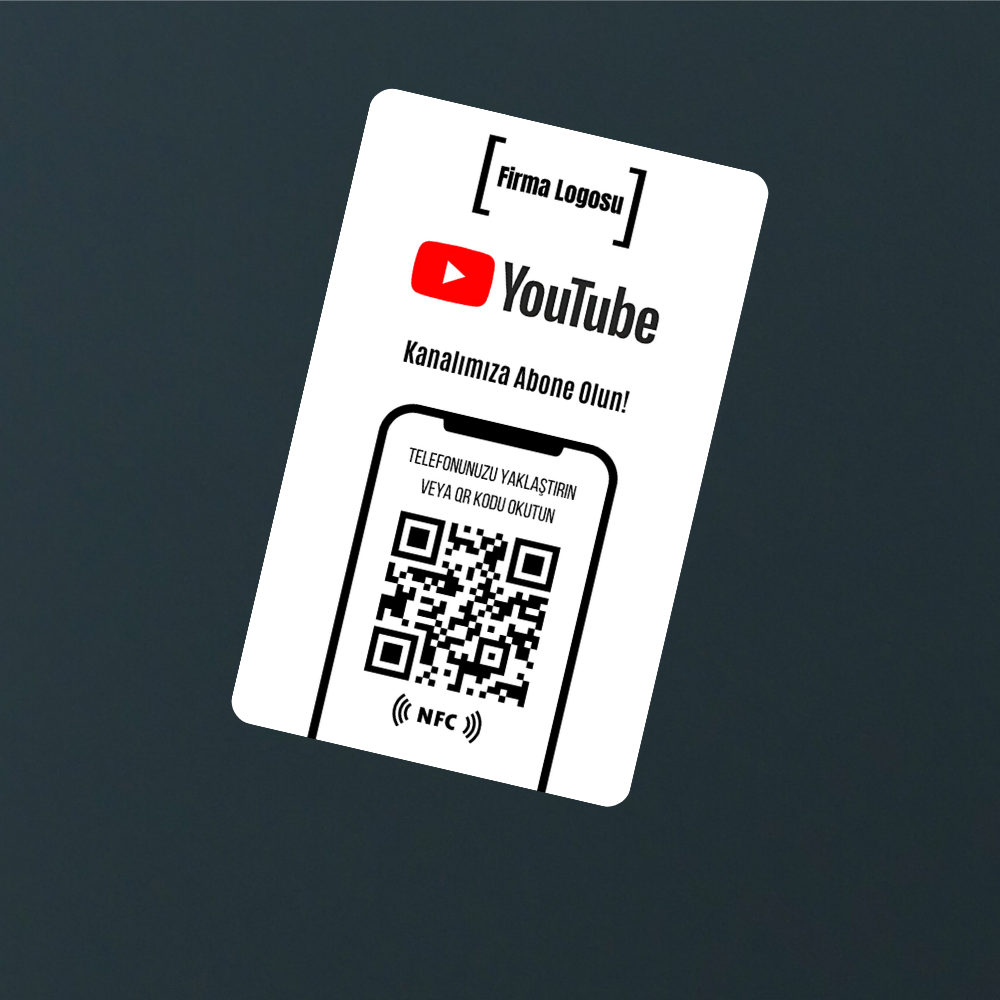 NFC ve QR Kodlu Youtube Takip Kartı
