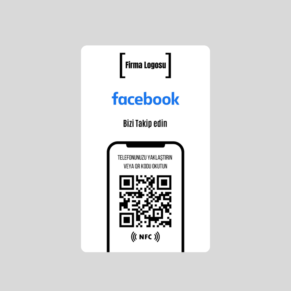 NFC ve QR Kodlu Facebook Takip Kartı