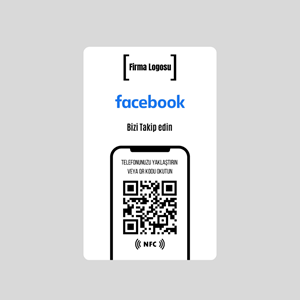 NFC ve QR Kodlu Facebook Takip Kartı