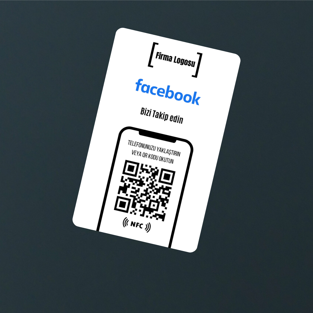 NFC ve QR Kodlu Facebook Takip Kartı