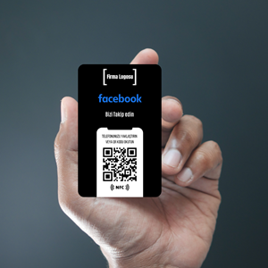 NFC ve QR Kodlu Facebook Takip Kartı ( black )