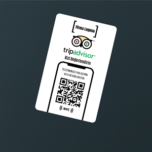 NFC ve QR Kodlu Tripadvisor Yorum ve Puanlama Kartı