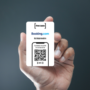 NFC ve QR Kodlu Booking.com Yorum ve Puanlama Kartı