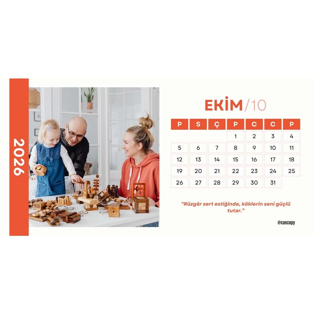 Kişiye Özel Ekonomik Takvim ( 18cm x 9cm ) 13 adet