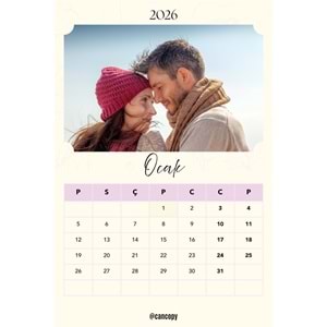 Kişiye Özel Takvim ( 10cm x 15cm ) 12 adet ekonomik