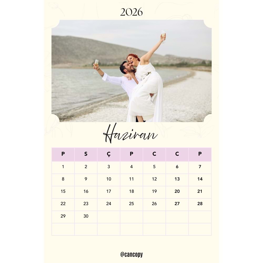 Kişiye Özel Takvim ( 10cm x 15cm ) 12 adet ekonomik