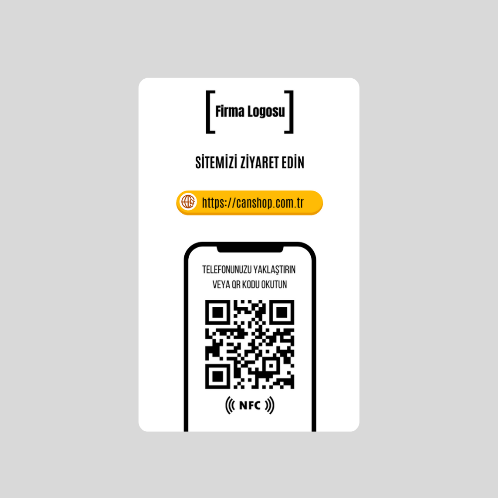 NFC ve QR Kodlu sitenize yönlendirme kartı