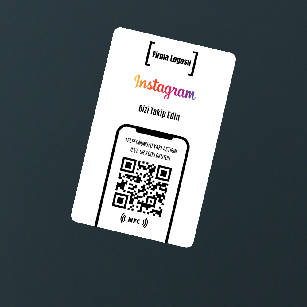 NFC ve QR Kodlu İnstagram Takip Kartı