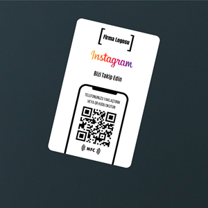 NFC ve QR Kodlu İnstagram Takip Kartı