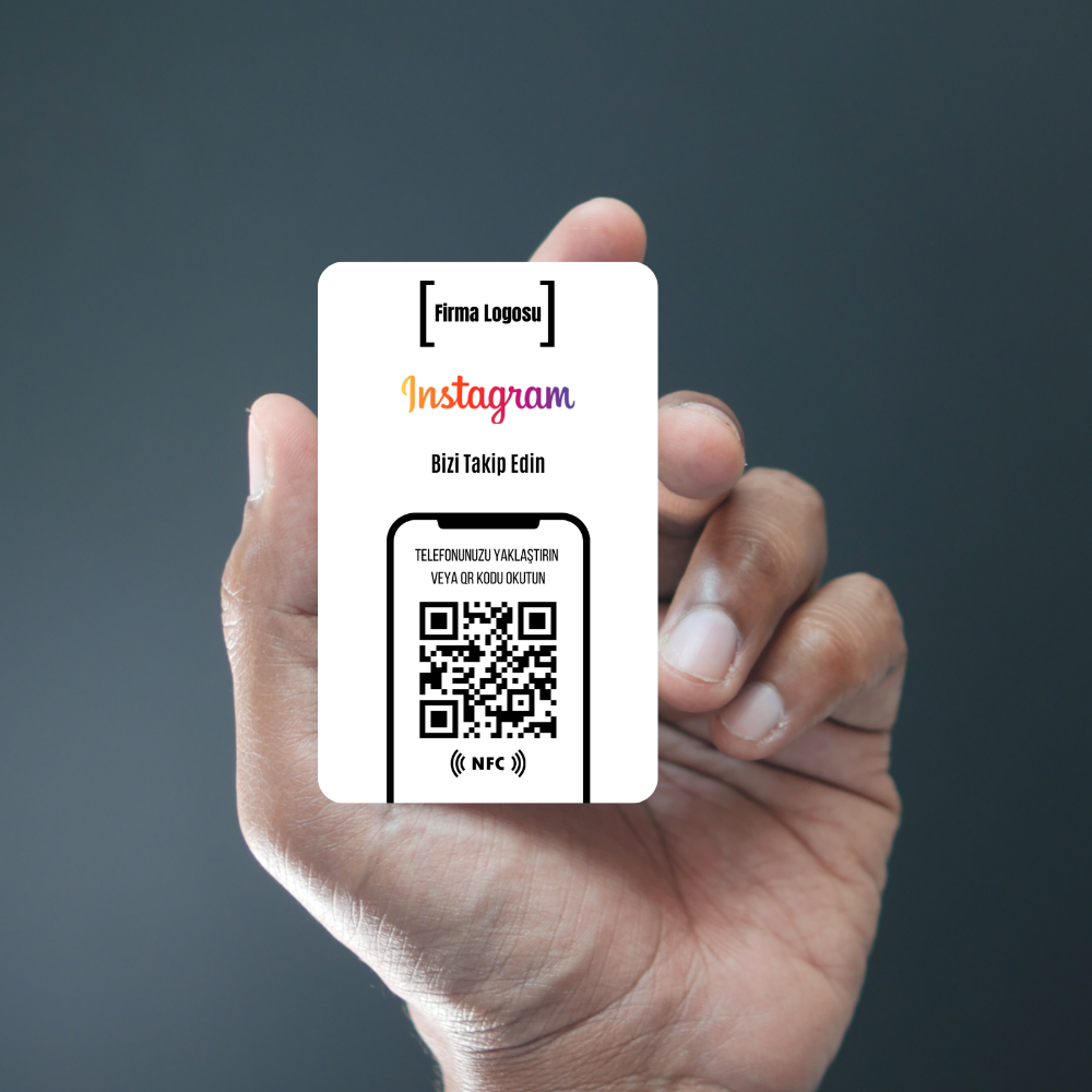 NFC ve QR Kodlu İnstagram Takip Kartı