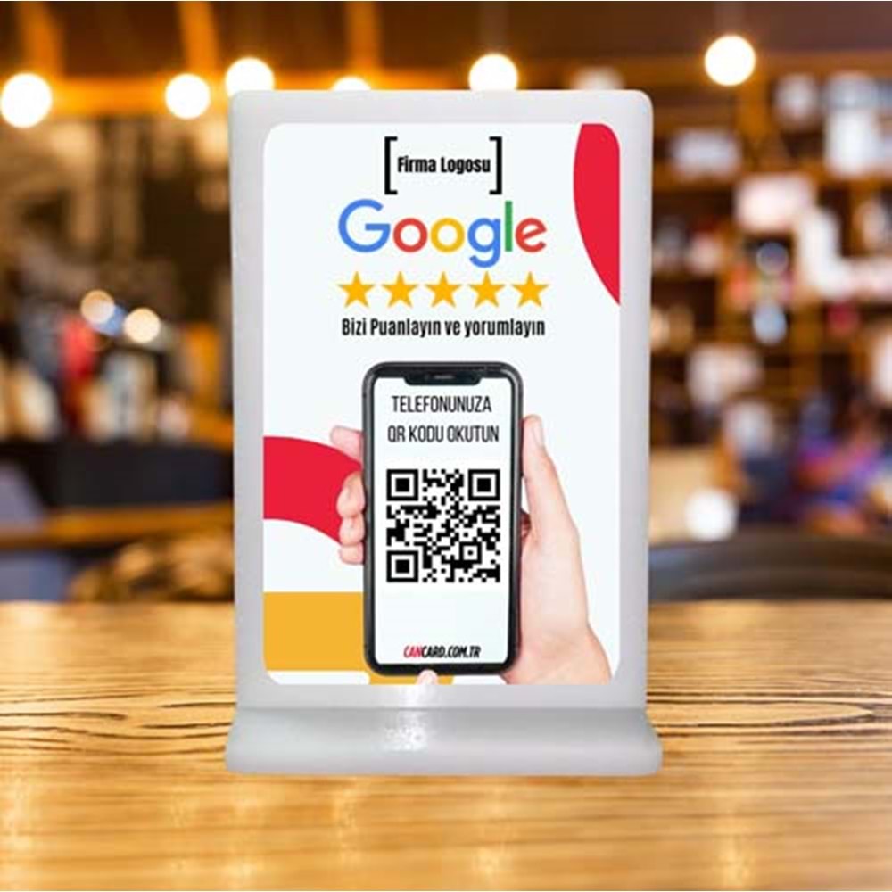 QR Kodlu google Yorum ve Puanlama standı