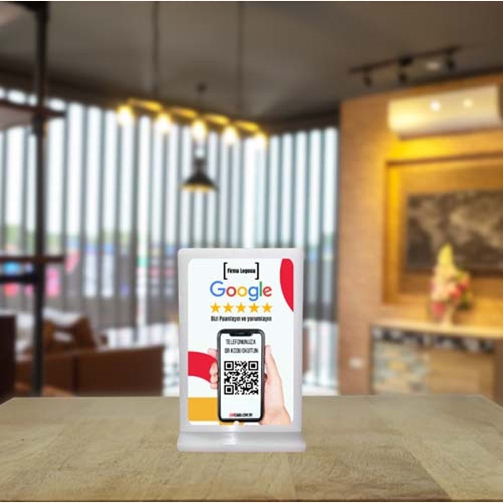 QR Kodlu google Yorum ve Puanlama standı