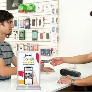 QR Kodlu google Yorum ve Puanlama standı
