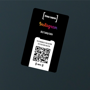NFC ve QR Kodlu İnstagram Takip Kartı (black)