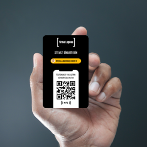 NFC ve QR Kodlu sitenize yönlendirme kartı (black)