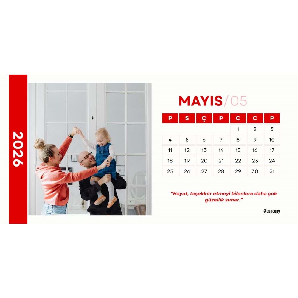 Kişiye Özel Takvim ( 18cm x 9cm ) 13 adet