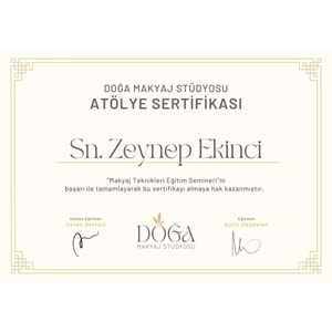 Altın ve Bej Estetik Şık Atölye Sertifikası ( A4 - 300 gr )