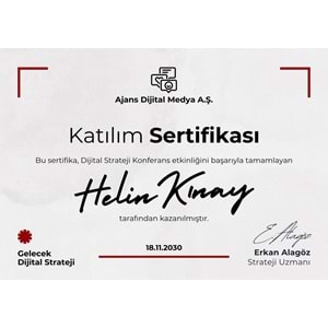 Gri Kırmızı Siyah Sade Modern Katılım Sertifikası ( A4 - 300 gr )