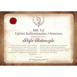 Kahverengi Klasik Eğitim Kahramanları Onuruna Sertifika ( A4 - 300 gr )