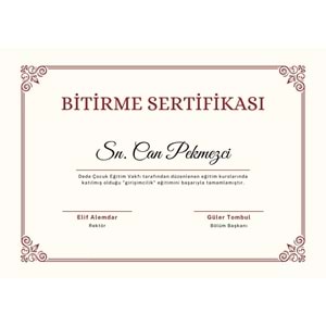 Kırmızı Vintage Bitirme Sertifikası ( A4 - 300 gr )
