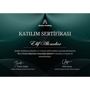 Yeşil Şık Modern Katılım Sertifikası ( A4 - 300 gr )