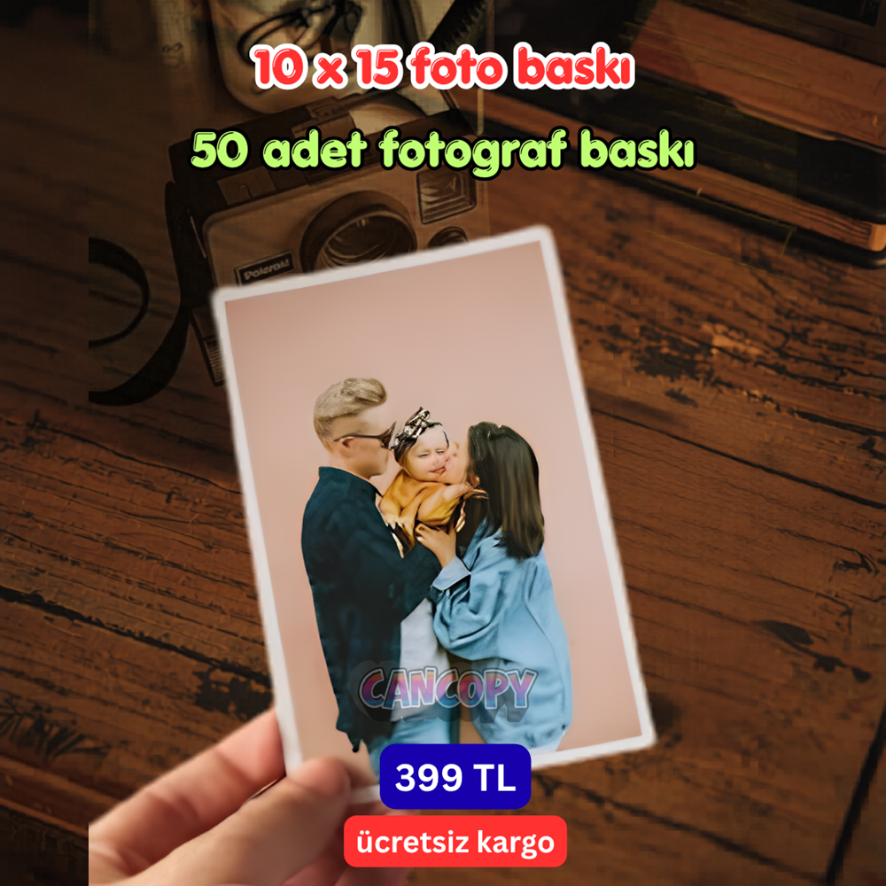 50 Adet 10x15 cm Premium Fotoğraf Baskı Seti - Parlak Fotoğraf Kağıdı