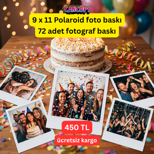 Cancopy 72 Adet Polaroid Fotoğraf Baskı Seti 9x11 cm - Ücretsiz Kargo