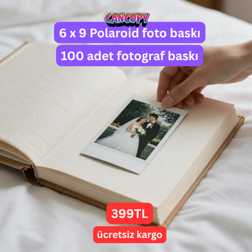 Cancopy 6x9 cm Polaroid Fotoğraf Baskı Seti (100 Adet) - Ücretsiz Kargo