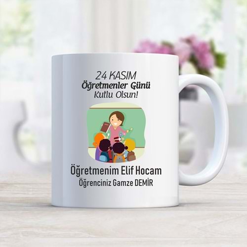 Kişiye Özel Hediye Öğretmenler Günü Kupa Bardak #09