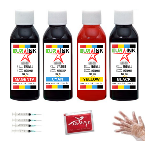 Canon Pixma G3415 Yazıcı Uyumlu Mürekkep Seti 4 X 100 ml (GI-490)