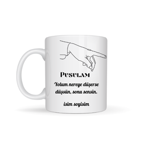 Sevgiliye özel pusulam temalı kupa bardak