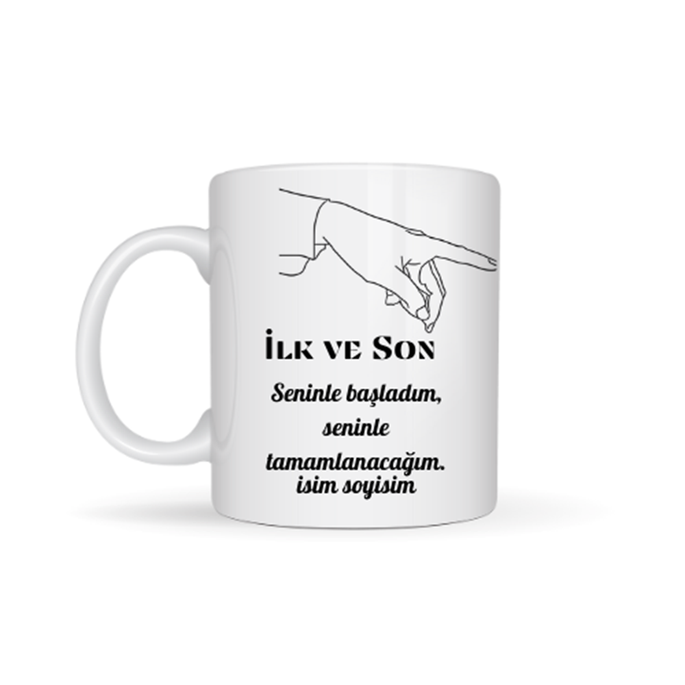 Sevgiliye özel ilk ve son temalı kupa bardak