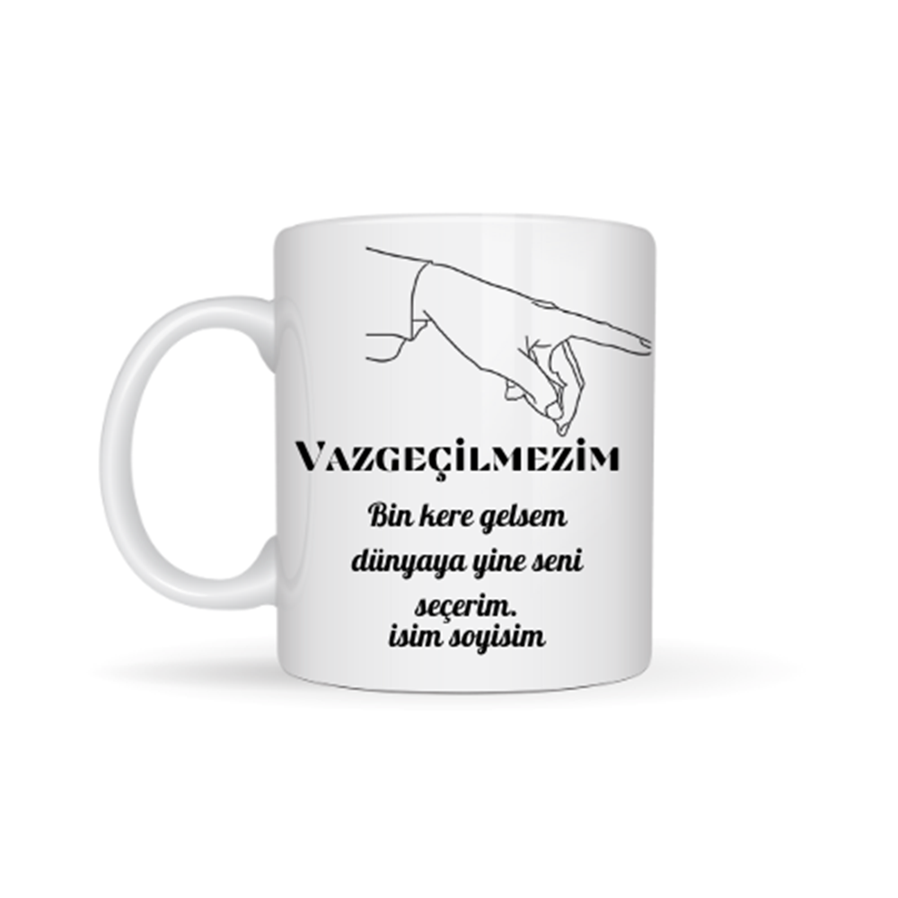 Sevgiliye özel vazgeçilmezim temalı kupa bardak