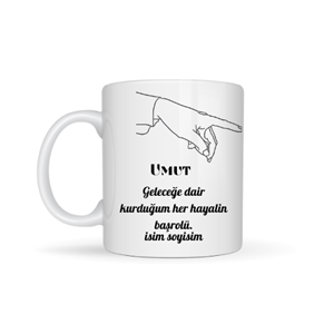 Sevgiliye özel umut temalı kupa bardak